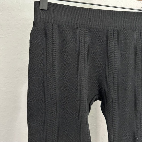 Pink Rose Stretch Knit Leggings Black Extra Small Cold Weather Cozycore - Picture 4 of 10